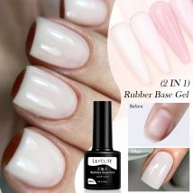 LILYCUTE 7 ml Milchrosa Gel-Nagellack auf Gummibasis, glitzernder semi-permanenter Lack, Soak Off, selbstnivellierendes UV-LED-Gel-Maniküre