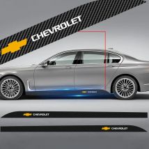 Heavy Duty Side Skirt Guard-Anti-Collision Carbon Fiber Decal Fit Chevrolet Silverado Impala Malibu Equinox Cruze Camaro Blazer