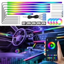 22 w 1 symfonia oświetlenie otoczenia samochodu RGB 213 kolor uniwersalny wnętrze samochodu listwa led akrylowa prowadnica podświetlenia symfonia lampa nastrojowa