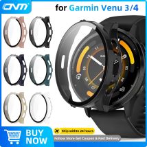 Glass+Case for Garmin Venu 4 3 3S Tempered Glass Screen Protector & Hard PC Protective Bumper for Venu3 Shell Accessories