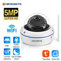 Outdoor Waterproof Tuya Smart Home Surveillance IP Camera WIFI Audio 5MP Wireless CCTV Dome Camera Smart Life APP Multi utenti