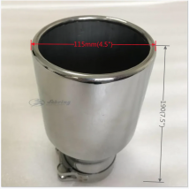 Edelstahl, großer Durchmesser, 115 mm, 4,5 Zoll, flache Kante, universeller Schalldämpfer, Heckhals, Auto-Modifikation, Auspuffrohr