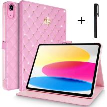 Luxury Crown Bling Diamond Case for iPad A16 11th 2025 10th Generation 10.9 2022 PU Leather Cover Smart Auto Wake UP Stand Case