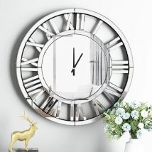 Nordische Luxus Wanduhr modernes Design große Größe leise große Spiegel Silber Uhren Wand Wohnkultur Wohnzimmer Wohnkultur