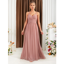 Uni thorse Guipure Spitze Einsatz Chiffon Brautjungfer Kleid