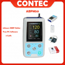 CONTEC ABPM50 Ambulatoryjny monitor ciśnienia krwi na ramię 24 godziny NIBP Holter + dla dorosłych, dzieci, dużych, 3 mankiety, bezpłatne oprogramowanie komputerowe