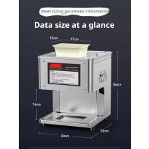 Commercial 430 Stainless Steel Fully Automatic Small Electric Meat Slicer for Dicing, Cubing, Slicing & Shredding Fresh Meat