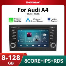 Lettore multimediale per auto Carplay senza fili per Audi A4 2002-2007 S4 RS4 B6 B8 B7 4G Wifi Radio AI Navigazione vocale IPS GPS