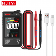 NJTY T3 Multimetro digitale intelligente Tipo-c Ricarica Auto-Ranging 4000 Conteggi Ultra-sottile NCV Live Wire Display a colori Strumento multimetro