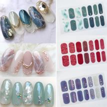 Nail Polish Strips Self-Adhesive Art Design Sticker Full Cover Gel Wraps Colorful Stickers For Women Decals Decoration Sliders *