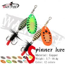 WALK FISH Fishing Lure Rotating Sequins Spoon Spinner Bait Brass High Carbon Steel Hook 3.7g 5.3g 8.2g 10.5g Wobblers Bass Pesca