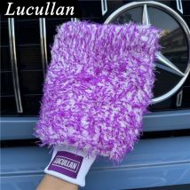 Luullan Logo Guanto in microfibra viola premium Guanti per autolavaggio con rivestimento interno in schiuma super assorbente