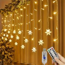 USB LED Lichterketten 96/162LED Schneeflocke Girlande Licht Wasserdichte Lichterkette Für Weihnachten Hochzeit Urlaub Party Dekoration