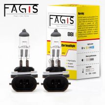 Fagis 2 Pcs 881 H27W/2 12V 27W Warm White Car Fog Lights Headlight Auto Lamps Halogen Bulbs Fagis 2 Pcs 880 H27W/1 12V 27W Warm