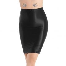 Frauen Öl Glänzend Glänzend Hohe Aufstieg Schlank Anliegende Bleistift Mini Rock Stretch Bodycon Shirts Clubwear Hüfte Wrap Glatte Damen Rock
