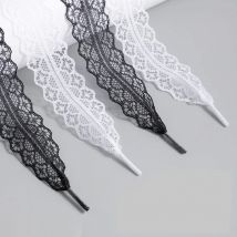 Seidenspitze, Freizeitschuhe, Schnürsenkel, Breite 2,9 cm, flache Schnürsenkel, weiß, schwarz, Seil, Schnürsenkel für Schuhe, Zubehör, 100/120/140 cm, 1 Paar