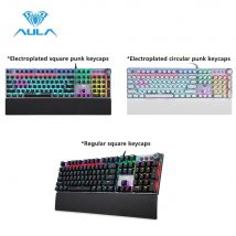 AULA F2088 tastiera da gioco meccanica Punk Keycap Retro 104 tasti manopola multimediale tastiera da gioco Anti-ghosting cablata retroilluminata RGB