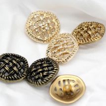HENGC 15/18/20/23 mm antike unregelmäßige Form Gold Metallknöpfe für Kleidung Jacke Blazer Strickwaren DIY Handwerk Nähzubehör