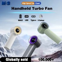 Ventilatore elettrico Turbo Mini ventilatore portatile, ventilatore Turbo ad alta velocità, ventilatore USB ricaricabile, ventilatore manuale per campeggio/viaggio