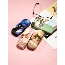 1pc Cartoon Cute Cat Printed Fashion Hard Shell Protective Glasses Case Durable Portable Storage Box For Women Eyewear Protector