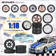 LDRC 1/18 RC Car Tire for 1:18 AE86 LD1801 LD1802 LD1803 LD1804 LD1899 Metal Wheel Hub RC Hard Drift Tire Upgrade LDRC Parts