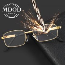 Lesebrille mit Metallrahmen für Herren, quadratisch, Vollrahmen-Brille, Damen, Vergrößerungs-High-Definition-Presbyopie-Brille, 0 bis +4,0 Dioptrien