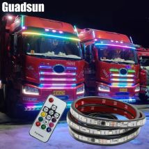 Tiras de luces Led para camión de 24V, lámpara de ambiente colorida y Flexible RGB, tira de luces de advertencia, lámpara Streamer DRL 1M 1,5M 2M remoto