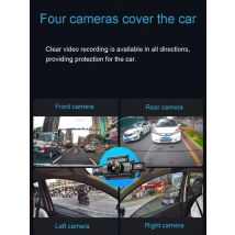4K 4CH Hidden Car DVR with APP 24H Parking Mode G Sensor Motion Detect Loop Record Time Lapse Stealth Recording Night Vision WDR