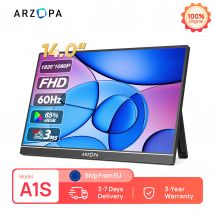 ARZOPA 14-calowy monitor przenośny IPS 1920 x 1080P, drugi ekran z zewnętrznym złączem USB-C i HDMI dla Mac/Laptopa/PC/Switch/PS/Xbox A1S