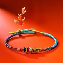 Modische buddhistische glückliche verstellbare Armbänder Paar bunte Seil handgemachte geflochtene Seil Kette Festival Party Schmuck