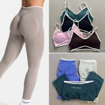 TEVEO Taille-Hohe Nahtlose Scrunch-Leggings für Damen – Yoga-Hosen mit Po-Lifting-Effekt für Laufen, Training und Fitness – Lgnite Scul