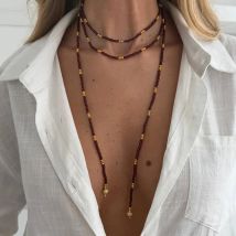 KunJoe Vintage Seed Beads Chain Long Choker Necklace Women Stackable Adjustable Sweater Chain 2026 Fashion Jewelry Accessories