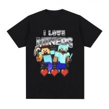 ICH Liebe Bergleute Drucken T Shirt Otaku Spiel Lustige Meme T-shirt Herren Frauen Kleidung Baumwolle Casual Kurzarm Übergroßen T Shirts tops
