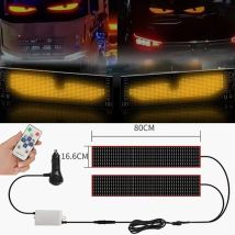 2 in 1 LKW Auto Devil Eye LED Pixel Panel Licht 60/70/80CM Fernbedienung weiche faltbare Beleuchtung Scrollen für Board Windschutzscheibe