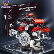 660PCS Bausteine V8 Motor Modell Motorisierte Technische Auto Teile APP Fernbedienung Montieren Spielzeug Kinder Geschenk mit LED Licht