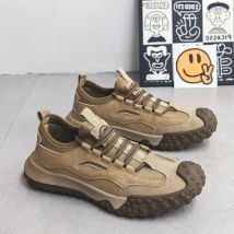 Outdoor Männer Wanderschuhe Anti-slip Plattform Männer Turnschuhe Retro Leder Jogging Schuhe Mode Tragen-beständig Trekking Schuhe Männlich
