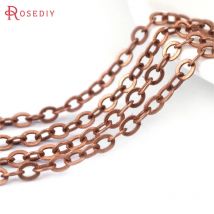 5 Meter Ketten breite 1mm 1,5mm 2mm 2,8mm Kupfer flache ovale Form Ketten ovale Glieder Halskette Kette DIY Schmuck Zubehör