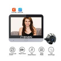 Tuya Smart Wireless 2.4G WIFI Videocitofono Peepholes con telecamera 1080P Sicurezza domestica Audio unidirezionale Telecamera digitale per porta
