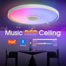 TUYA Lampade da soffitto Musica moderna Luce RGB Dimmer 46CM 37CM 30CM Illuminazione domestica Plafoniere intelligenti con telecomando AC220V