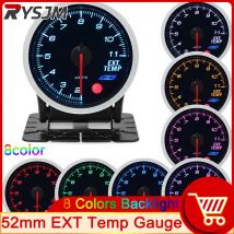 AD 52 mm EXT-Temperaturanzeige, 8 Farben, Hintergrundbeleuchtung, Abgastemperaturanzeige mit Sensor, 12 V, digitales Abgastemperaturanzeige, EGT EXT