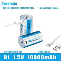 Daweikala 1.5V 18800mWh Tipo C USB ricaricabile D1 Lipo LR20 Batteria ai polimeri di litio a ricarica rapida per torce elettriche/giocattoli/
