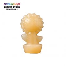 1pc natürliche gelbe Calcit Sonnenblume Topf schnitzen Kunst Dekoration Energie Heilung Kristalls tein Souvenir Geschenk