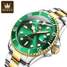 OLEVS, relojes de cuarzo para hombre, marca superior de lujo, negocios, resistente al agua, luminoso, Esfera Grande, relojes de pulsera para hombre, reloj deportivo de acero inoxidable