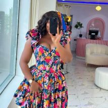 2023 afrikanische Kleider Für Frauen Sommer Frühling Afrika Kleidung Ärmelloses Kleid Sexy V-ausschnitt Dünnes Kleid Büro Dame Party