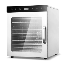 10-lagige Lebensmittel-Dehydrierungsmaschine für getrocknete Früchte, Edelstahl-Lufttrocknungsmaschine, große Kapazität, Touch-Haushalt und Gewerbe