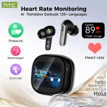 [Heart Rate Monitor] HTC NE46 Sports Wireless Bluetooth Headphones LED Touchscreen Noise Reduction In-Ear AI Translator Earbuds