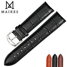 MAIKES Neue Uhr Armband Gürtel Schwarz Uhrenarmbänder Echtes Leder Armband Uhr Band 18mm 20mm 22mm Uhr zubehör Armband