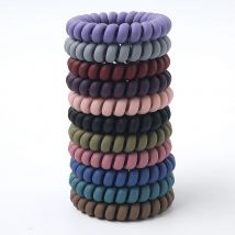 Matte Farben für Damen, leuchtet im Dunkeln, Stoff, Telefondraht, Gummibänder, dehnbare Farben, nicht abfärbende Spirale, Spiralseile, solide Haargummis