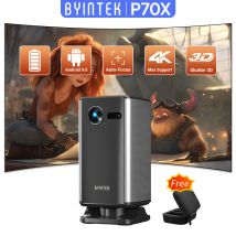 BYINTEK P70X Mini Projecto 4K portatile con supporto batteria integrata Wifi 3D per proiettori Home Theater notturni di film all'aperto
