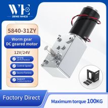 WHCD ZENG 5840-31ZY Schneckengetriebe-Gleichstrom-Getriebemotor 12 V/24 V, hohes Drehmoment 100 kg. cm, umkehrbarer, selbstsichernder Hochleistungsmotor mit Halterung